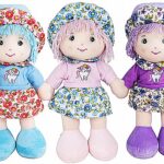 בובה בד כובע פרחים