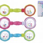 רעשן תינוק ידית כדורים שקוף בלוח 22X14 סמ