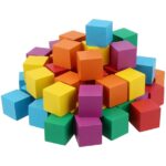 קוביות עץ צבעוניות ליצירה