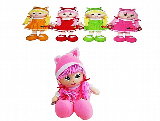 6d17fe4d10c23c258694f4b42babdfbaf23af729 בובה בד כובע אוזניים 42 סמ מעורב צבע – תמונה 1