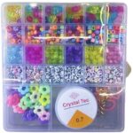 חרוזים שקופים לוקס + אותיות מ.מפתחות