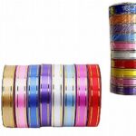 סרט מתנה 16 ממ 10 מטר פסי זהב