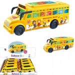 אוטו דיספליי אוטובוס בית ספר צהוב אור וצליל
