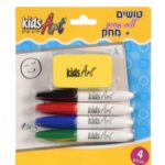 קידס ארט טוש מחיק מיני סט 4 + מחק
