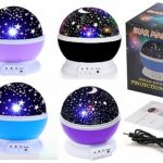 פנס מנורת לילה כוכבים מסתובב סוללה+USB